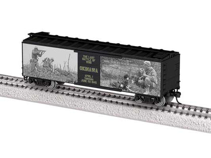 Lionel • 2564020 | 40' Steel Flat-End Boxcar | WWII Okinawa 80th Anniversary | HO Scale [PRE-ORDER]