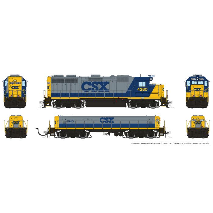 Rapido (39027) | EMD GP39 Locomotive and SWMT Slug | CSX #4280 + #1040 | YN2 | DC/Silent | HO Scale [PRE-ORDER]