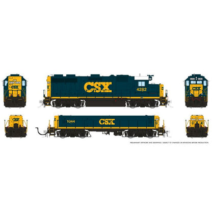 Rapido (39032) | EMD GP39 Locomotive and SWMT Slug | CSX #4282 + #1044 | YN3 | DC/Silent | HO Scale [PRE-ORDER]