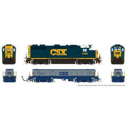 Rapido (39533) | EMD GP39 Locomotive and SWMT Slug | CSX #4295 + #1043 | YN3/G&B | DC/DCC/Sound | HO Scale [PRE-ORDER]