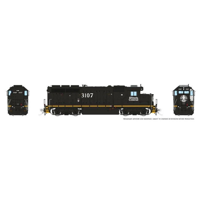 Rapido (40551) | EMD GP40R | Illinois Central #3107 | Late Death Star Scheme | DC/DCC/Sound | HO Scale