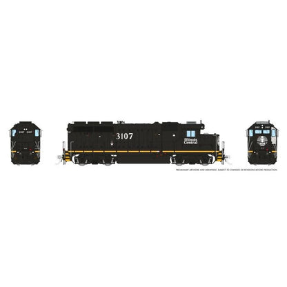 Rapido (40551) | EMD GP40R | Illinois Central #3107 | Late Death Star Scheme | DC/DCC/Sound | HO Scale