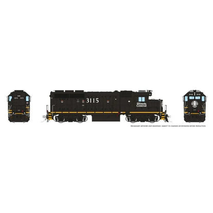 Rapido (40553) | EMD GP40R | Illinois Central #3115 | Late Death Star Scheme | DC/DCC/Sound | HO Scale