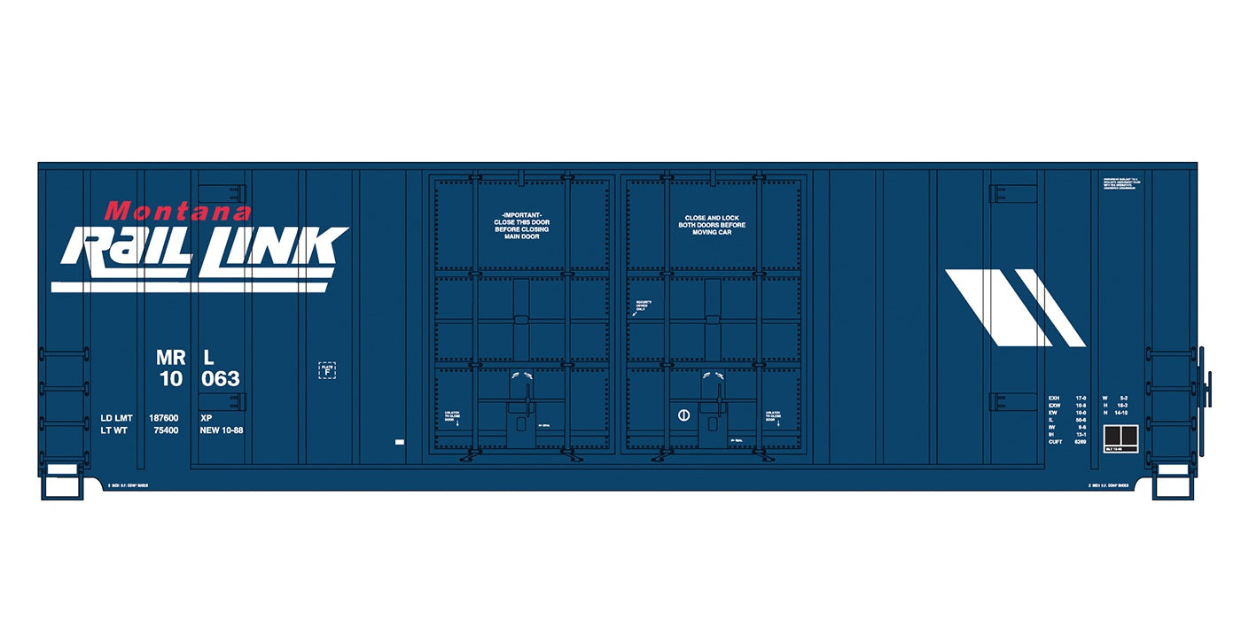 InterMountain Gunderson 50' High Cube Double Door Boxcar (4131001-06) | Montana Rail Link #11078 | HO Scale