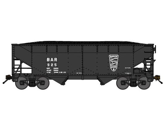 Bluford Shops 2-Bay Offset-Side Hopper w/ Load - Bangor & Aroostook #925 - N Scale (NOS)