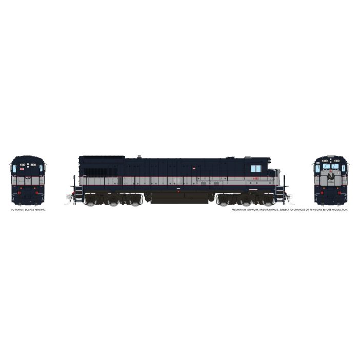 Rapido GE U34CH (43115) | New Jersey Transit #4180 "Bluebird" w/ Nose Logo | DC/Silent | HO Scale [PRE-ORDER]