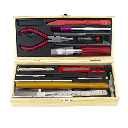 Excel Products (44289) | Deluxe Railroad Tool Set with Wooden Storage Box | All Scales