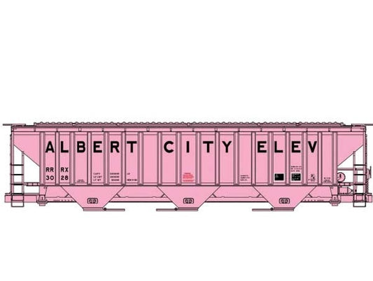 Accurail Pullman-Standard 4750 3-Bay Covered Hopper | Kit | Albert City Elevator RRRX #3028 | HO Scale