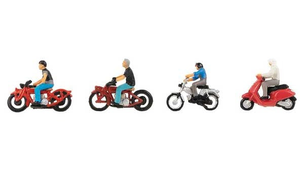 Faller Gmbh Motorcyclists - 4 Bikes & 4 Riders - HO Scale