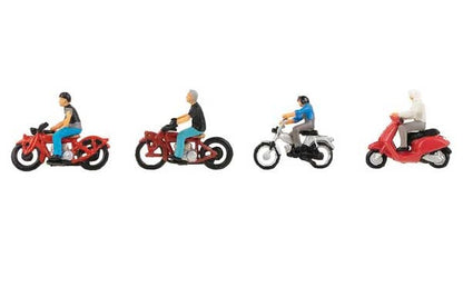 Faller Gmbh Motorcyclists - 4 Bikes & 4 Riders - HO Scale