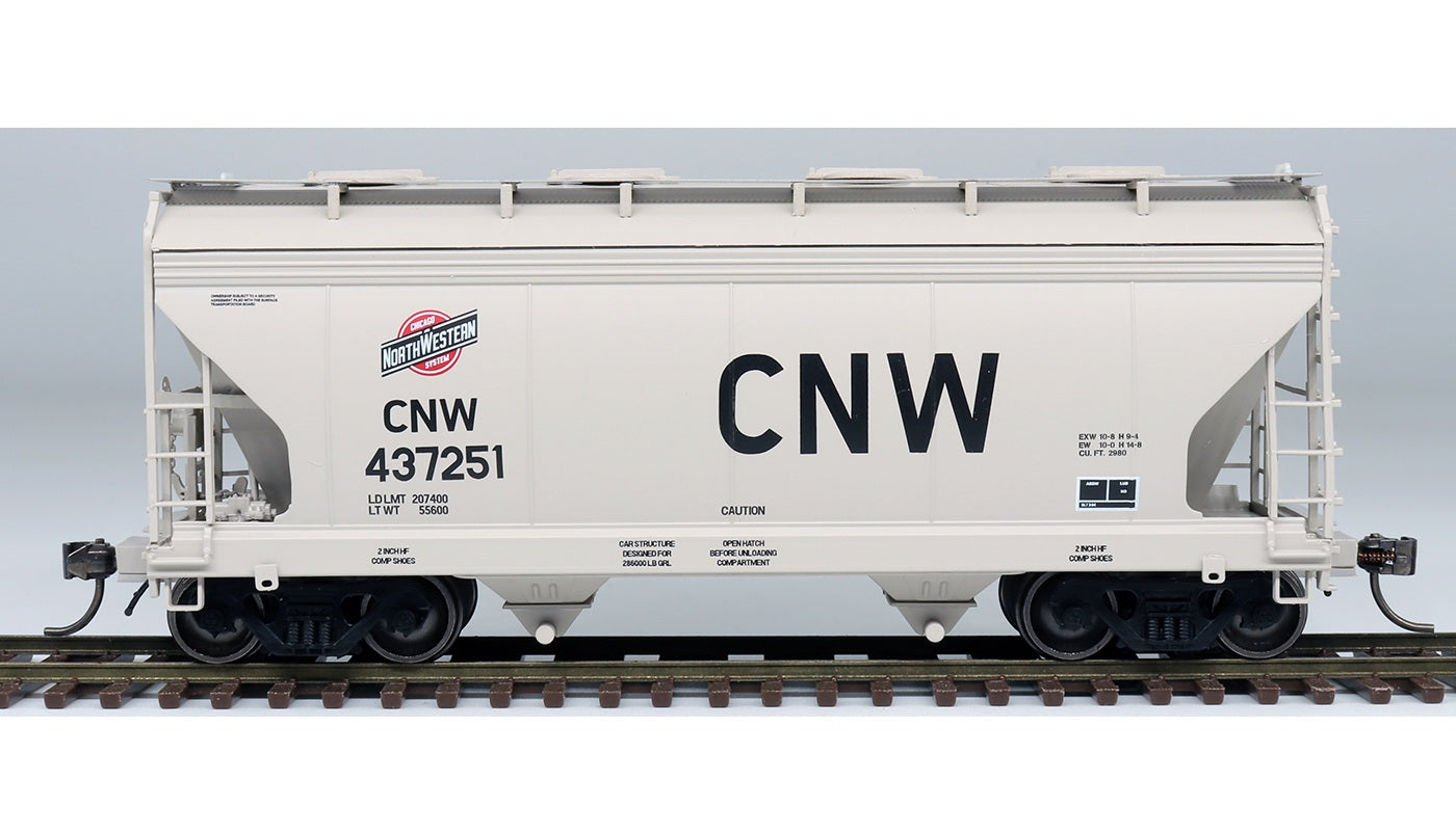 InterMountain ACF Center Flow 2-Bay Hopper - Chicago & North Western CNW #437264 - N Scale