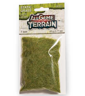 Woodland Scenics (6583) • Static Grass 9/32" 7mm Tall • All Game Terrain • Light Green • All Scales