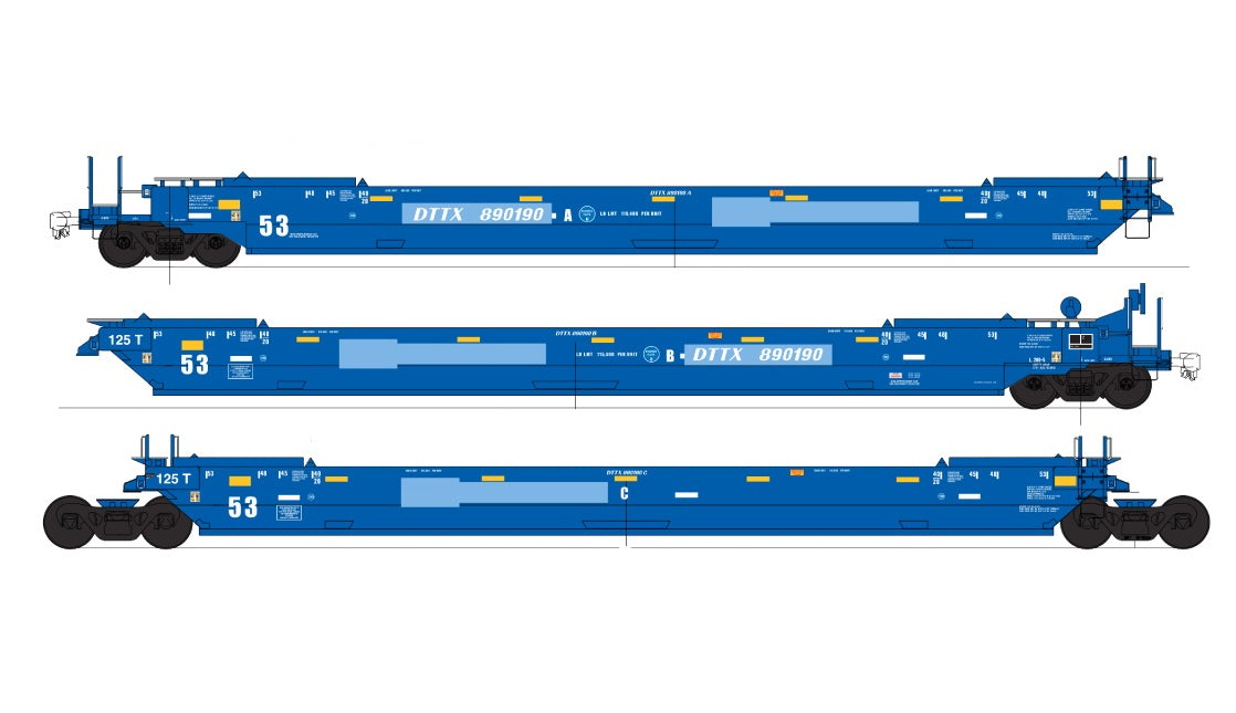 InterMountain Gunderson Maxi IV Late Well Car (47370-01) | Trailer Train #890190 (Ex-BRAN) | (3-Pack) HO Scale