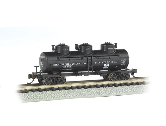 Bachmann Silver Series(R) 3-Dome Tank Car - Philadelphia Quartz Co #606 - N Scale (NOS)
