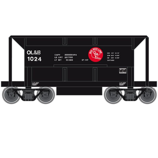 Atlas Trainman (50002619) • 70-Ton Ore Car • Omaha, Lincoln & Beatrice #1024 • N Scale (Pre-Owned)