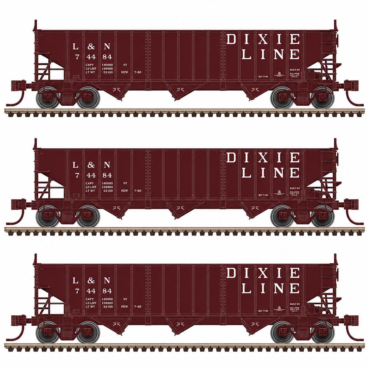 Atlas Master(R) (50007008) | Pullman-Standard PS-2750 3-Bay Hopper | Louisville & National Dixie Line | N Scale