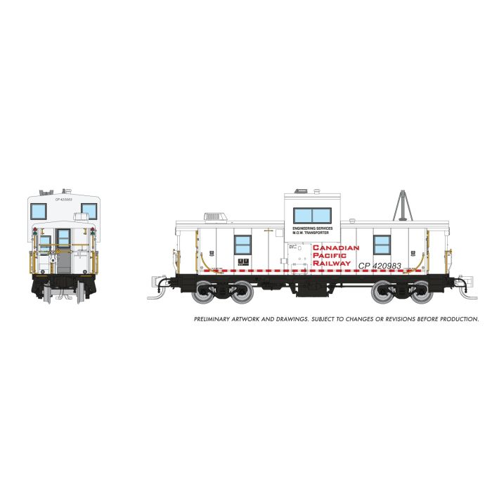 Rapido (510049) | Wide Vision Caboose w/ Lights | Canadian Pacific Railway #420983 | Engineering White | N Scale [PRE-ORDER]