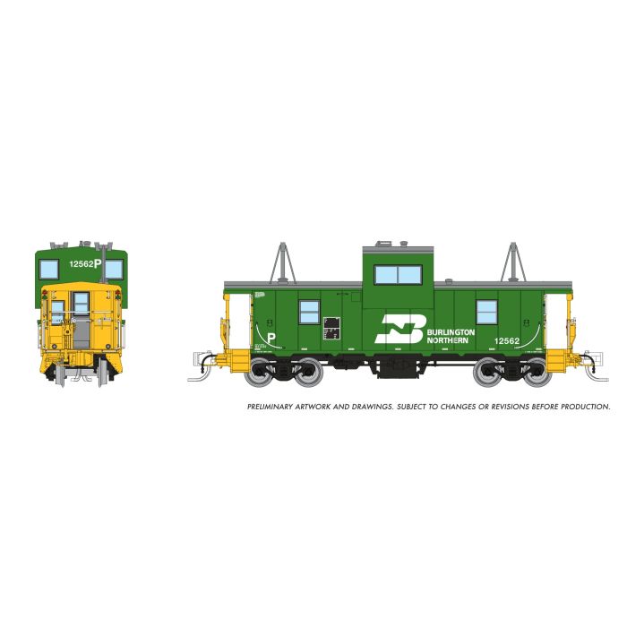 Rapido (510063) | Wide Vision Caboose w/ Lights | Burlington Northern #12562 | N Scale [PRE-ORDER]
