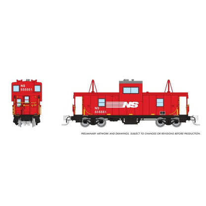 Rapido (510076) | Wide Vision Caboose w/ Lights | Norfolk Southern #555551 | N Scale [PRE-ORDER]