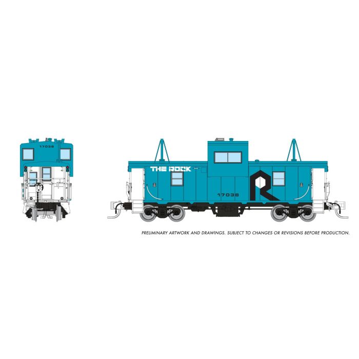 Rapido (510080) | Wide Vision Caboose w/ Lights | Rock Island #17038 | N Scale [PRE-ORDER]
