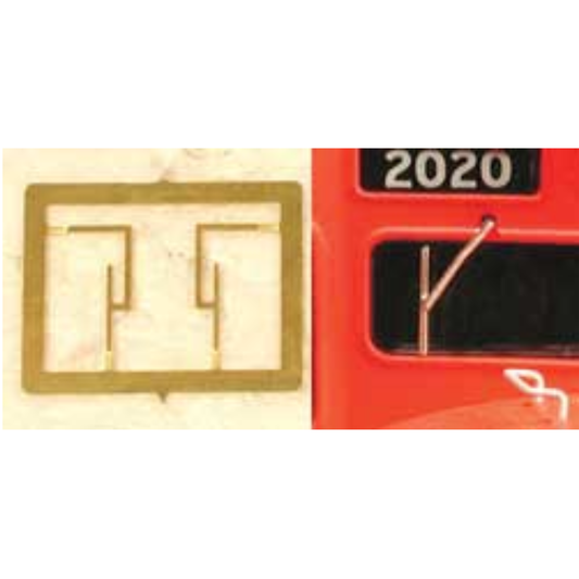 Cal Scale (517) • Windshield Wipers • Single-Arm Style • 2-Pair • HO Scale