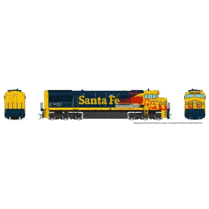 Rapido GE U30CG (55515) | Santa Fe #8001 (Weathered)| DC/DCC/Sound | HO Scale