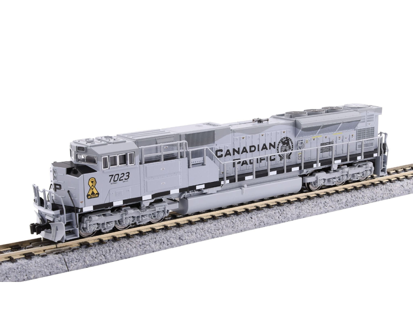 Kato SD70ACu | Canadian Pacific CP #7023 | Grey | Standard DC | N Scale