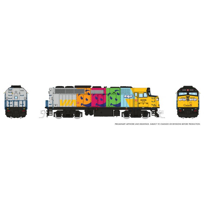 Rapido F40PH-2D - Via #6406 - Kool Aid Scheme - DC/DCC/Sound - N Scale
