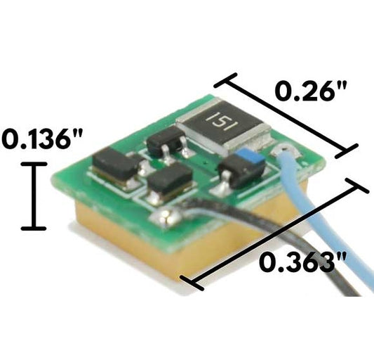 Train Control Systems TCS | KA-N1 Keep Alive Device (2010) | .260 x .363 x .136" 6.6 x 9.2 x 3.5mm | N Scale