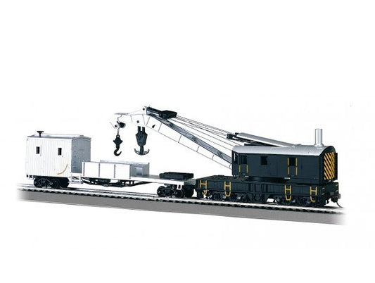 Bachmann Silver Series(R) (16149) | 250-Ton Crane Derrick with Boom Tender | Painted/Unlettered | HO Scale
