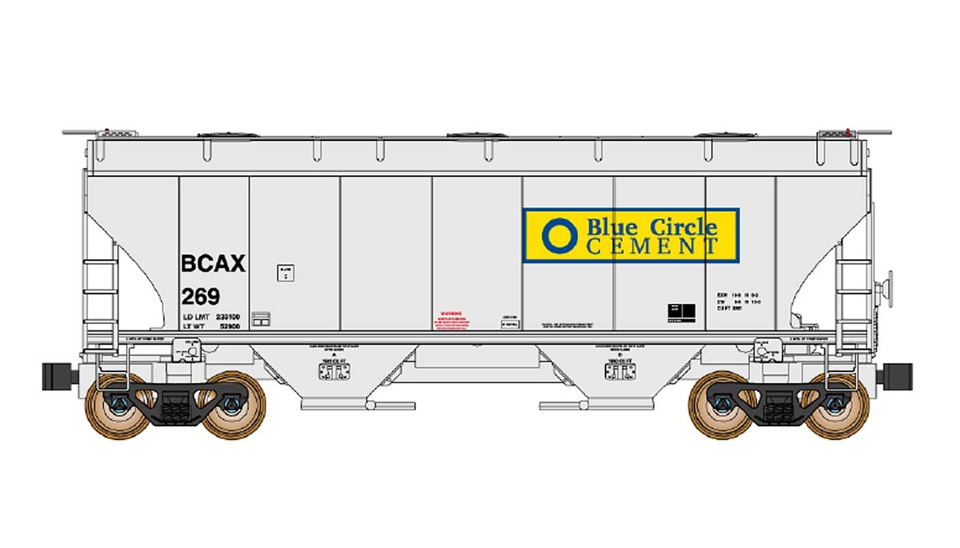 InterMountain 3281 Covered Hopper (669014) | Blue Circle Cement #269 | N Scale