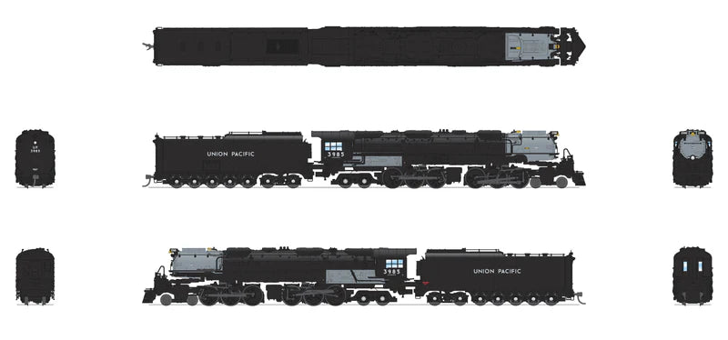 Broadway Limited Imports (6986) | UP Challenger 4-6-6-4 #3985 Excursion Locomotive | Oil Tender, Black & Graphite | Paragon4 Sound/DC/DCC | Smoke | N Scale