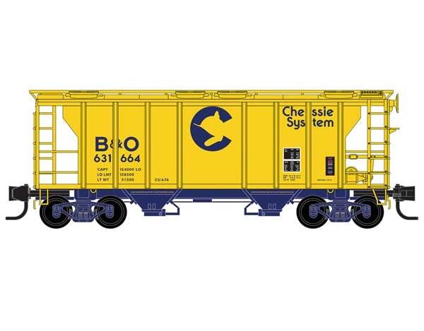 Micro Trains Line PS-2 2-Bay Covered Hopper - Chessie System B&O #631664 - N Scale