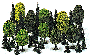 Busch Mixed Forest Trees 35-Pack HO Scale