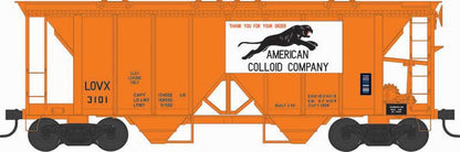 Bowser (43241) • Executive Line • 70-Ton 2-Bay Covered Hopper w/ Open Sides • American Colloid Company #3101 • HO Scale