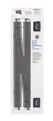 Bachmann E-Z(R) Track System - Remote Crossover Turnout w/ Nickel Silver Rail & Gray Roadbed - #6 Left - HO Scale