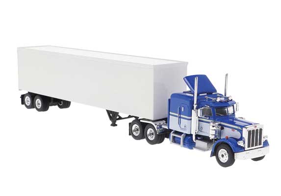 Brekina Automodelle 85716 • 1973 Peterbilt 359 Sleeper Cab Tractor w/ Van Trailer • HO Scale