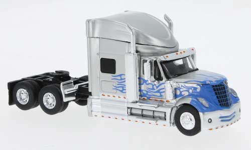 Brekina Automodelle 85831 • 2010 International Lonestar Sleeper-Cab Semi Tractor • Blue Flame • HO Scale