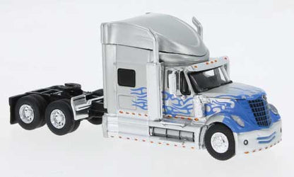 Brekina Automodelle 85831 • 2010 International Lonestar Sleeper-Cab Semi Tractor • Blue Flame • HO Scale