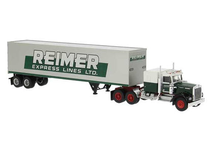 Brekina Automodelle 86258 • Kenworth W900 Semi Tractor w/ Sleeper Cab and Van Trailer • Reimer • HO Scale