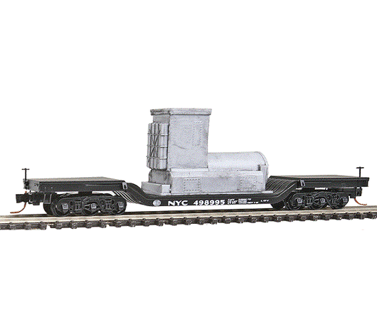 Micro Trains Heavyweight Depressed Center Flatcar w/ Equipment Load | NYC #498995 | N Scale (NOS)