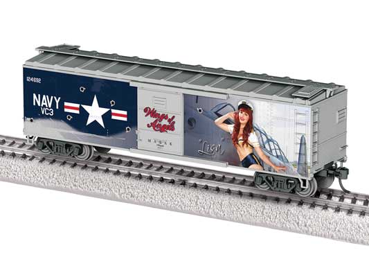 Lionel 40' Steel Flat-End Boxcar - Wings of Angels (Lisa Marie Pin-Up Model) - HO Scale
