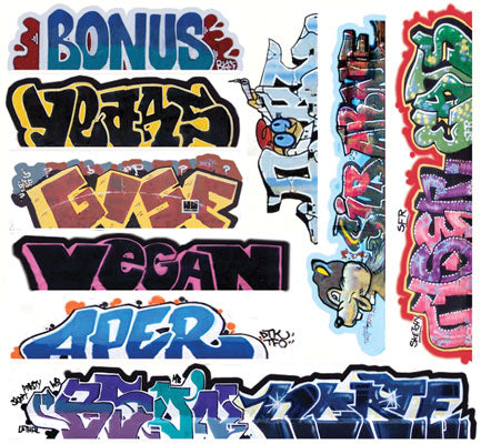 Blair Line Mega Set Modern Tagger Graffiti Decals, Set #13, Pkg of 10, HO Scale