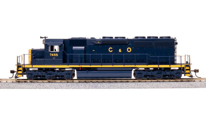 Broadway Limited Imports EMD SD40 Low Nose - Chesapeake & Ohio C&O #7455 - Stealth (Non-Sound) - DCC-Ready - HO Scale