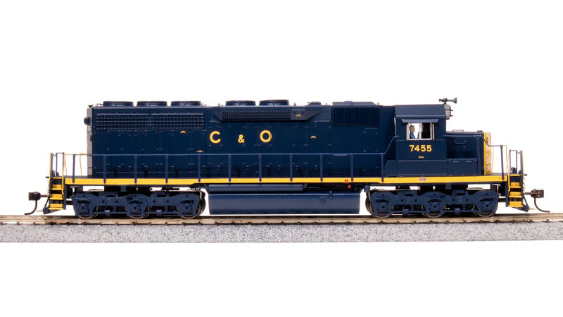 Broadway Limited Imports EMD SD40 Low Nose - Chesapeake & Ohio C&O #7455 - Stealth (Non-Sound) - DCC-Ready - HO Scale