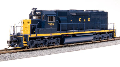 Broadway Limited Imports EMD SD40 Low Nose - Chesapeake & Ohio C&O #7455 - Stealth (Non-Sound) - DCC-Ready - HO Scale