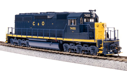 Broadway Limited Imports EMD SD40 Low Nose - Chesapeake & Ohio C&O #7455 - Stealth (Non-Sound) - DCC-Ready - HO Scale
