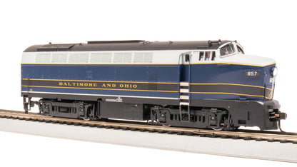 Broadway Limited RF-16 Sharknose A/B, B&O 857A/857X, As-Delivered, A-Unit Paragon4 Sound/DC/DCC, Unpowered B, HO Scale