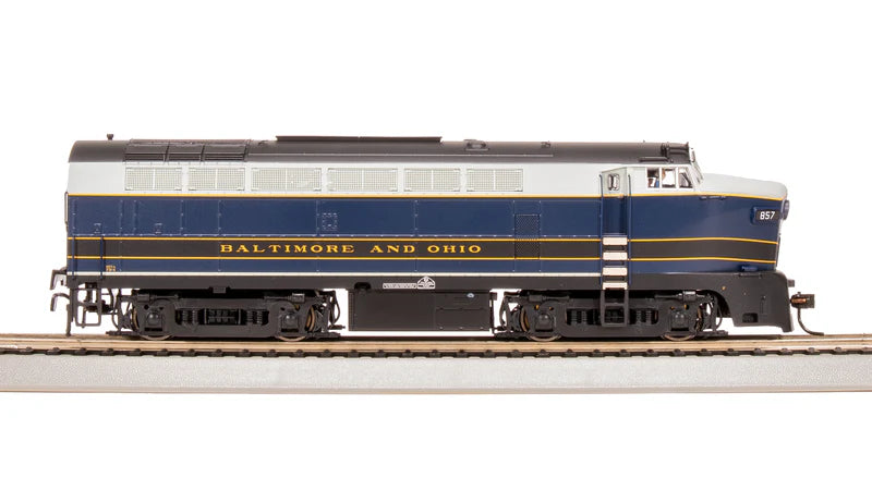 Broadway Limited RF-16 Sharknose A/B, B&O 857A/857X, As-Delivered, A-Unit Paragon4 Sound/DC/DCC, Unpowered B, HO Scale