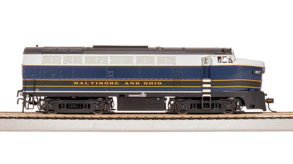 Broadway Limited RF-16 Sharknose A/B, B&O 857A/857X, As-Delivered, A-Unit Paragon4 Sound/DC/DCC, Unpowered B, HO Scale